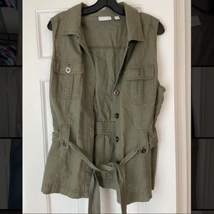 New York and Company Army Tank Top Cardigan